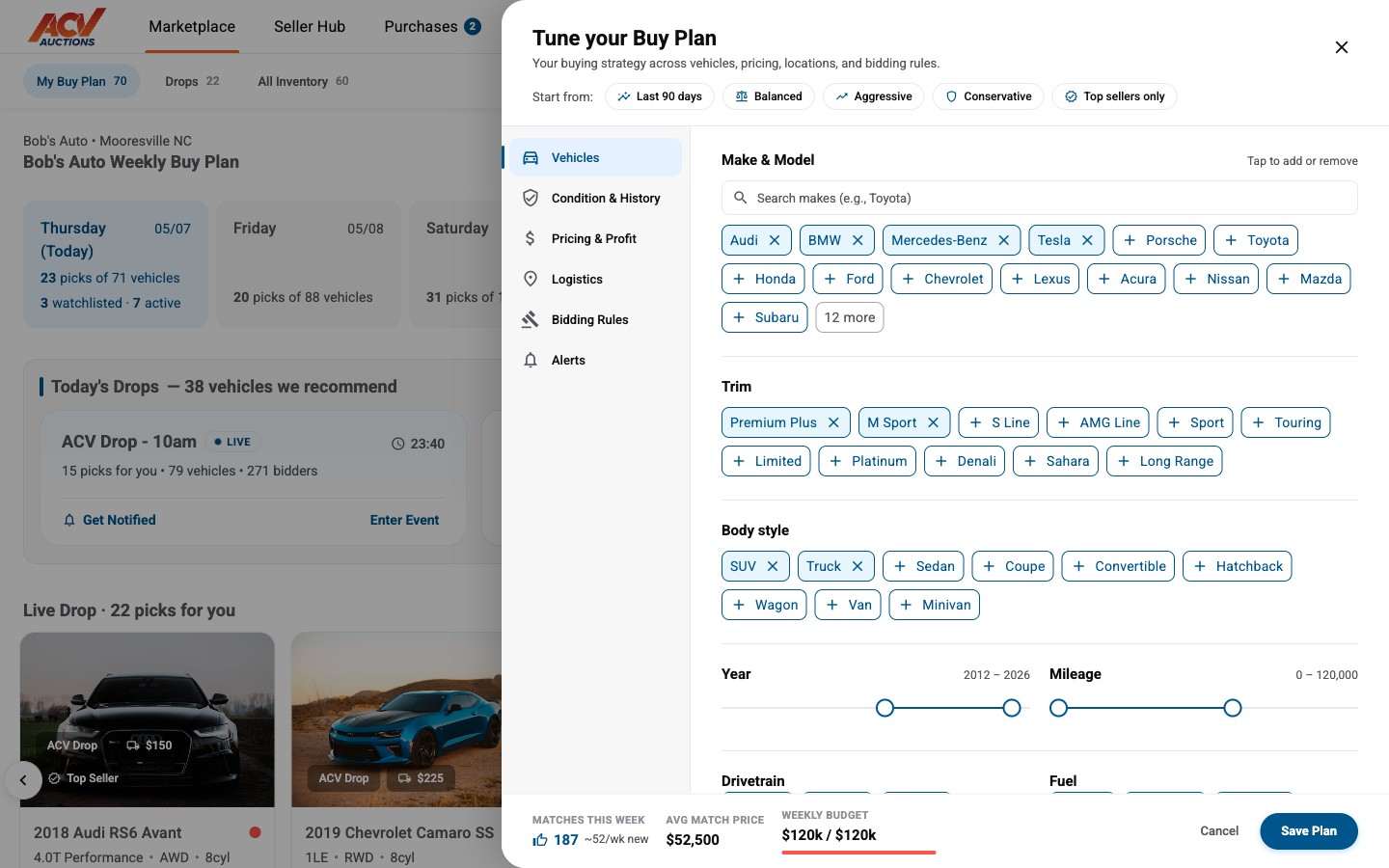 Tune Buy Plan modal