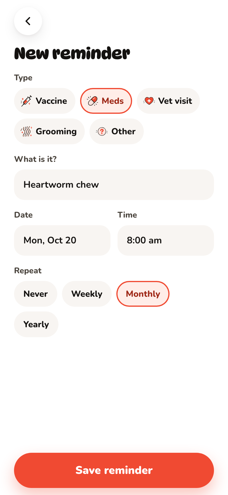New reminder