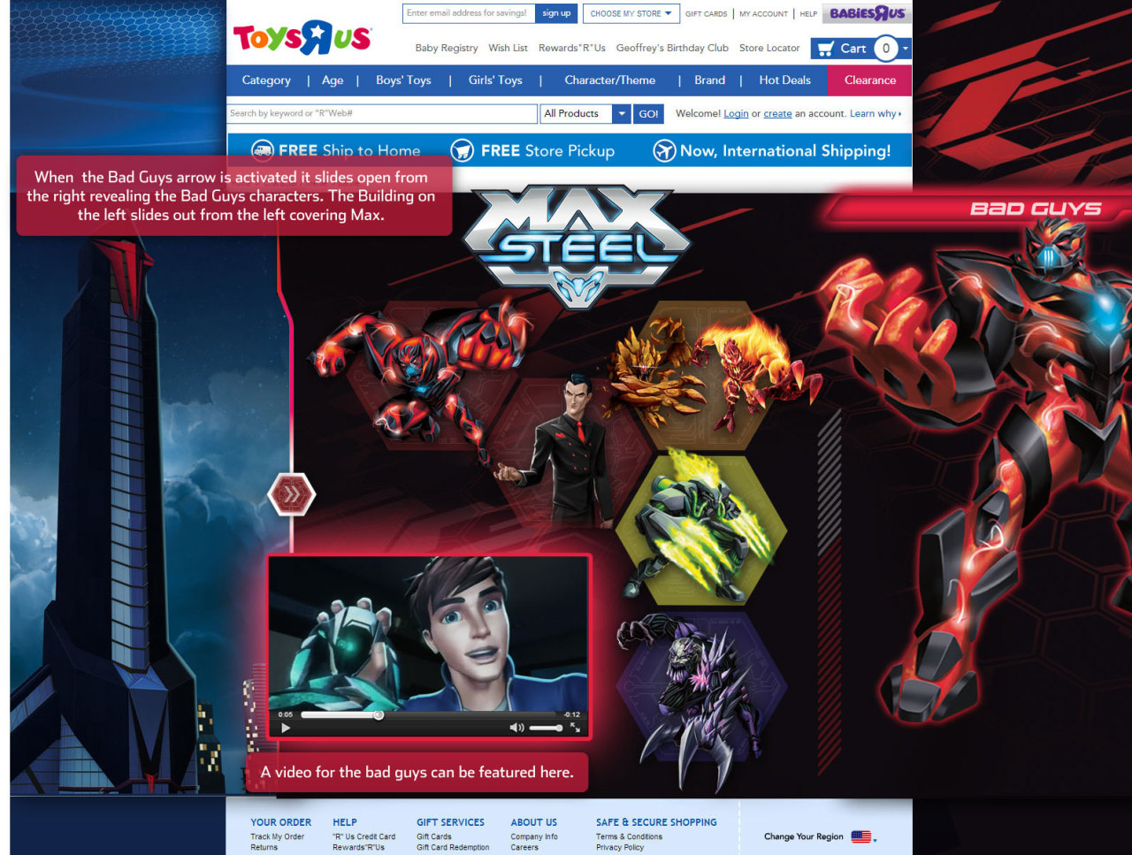 Max Steel microsite — Bad Guys landing with Jason Naught