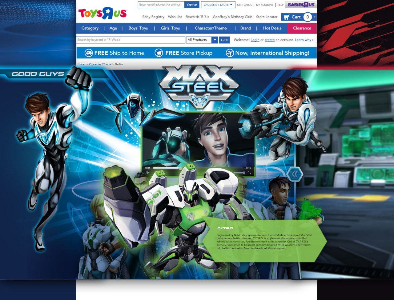Max Steel microsite — Steel character bio