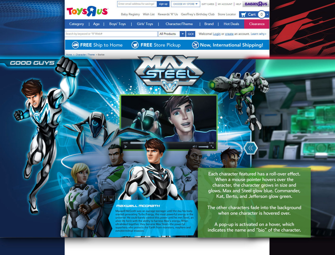 Max Steel microsite — Toxzon villain bio