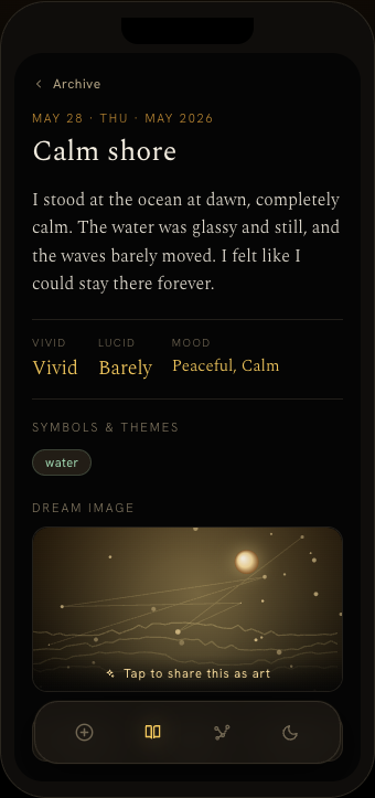 Dream detail screen